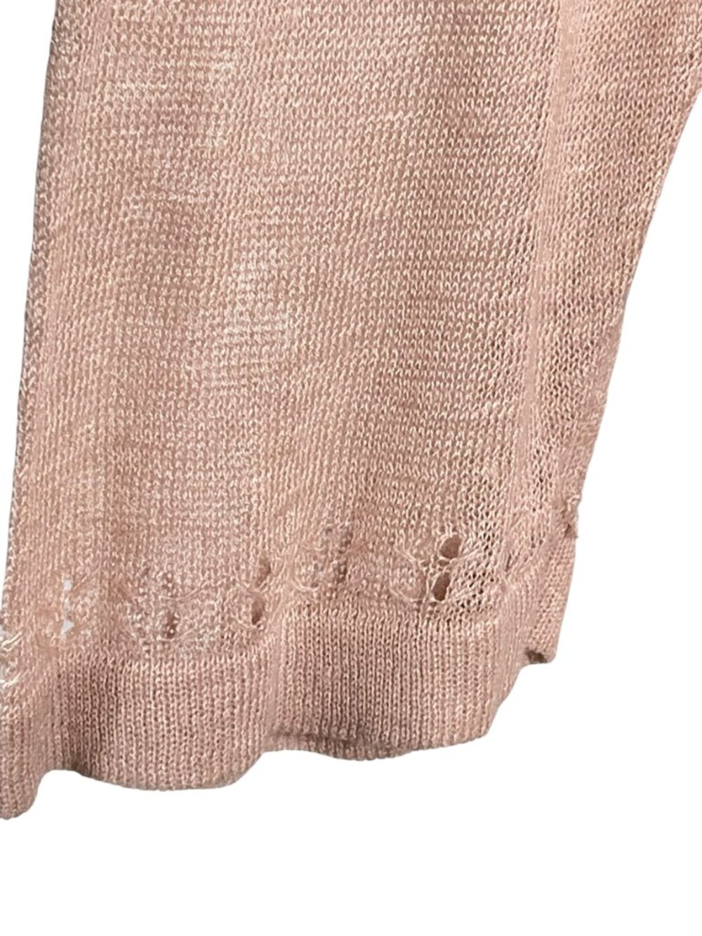 Nanette Lepore Linen Blend Open Cardigan Pink Lightweight Drape L - Picture 8 of 13